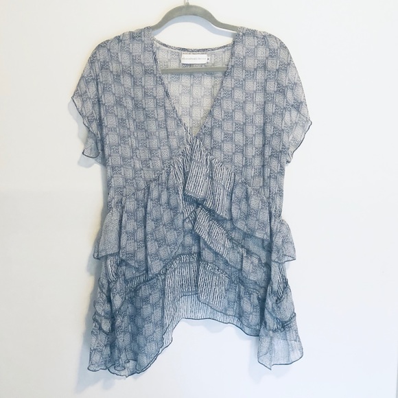 Johnny Was Tops - Johnny Was 4 Love and Liberty Silk Ruffle Top